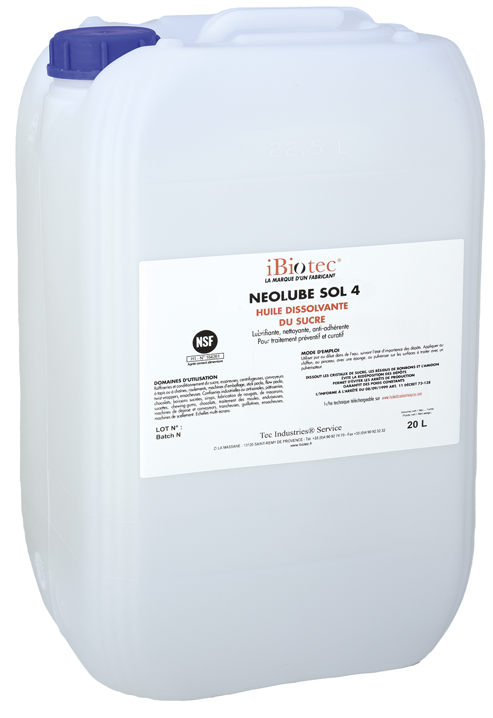 Oil for preventive or curative treatment. Dissolvent, cleaning, non-stick, lubricating. NSF H1 approved. Can be used pure or diluted in water. Avoids production stoppages and guarantees constant weights. DETECT BLUE® removable equipment, identifiable, detectable. HACCP BRC8 IFS. sugar dissolving oil, cleaning, non-stick, lubricating. preventive and curative treatment. use pure or diluted in water. sugar dissolving oil, dissolving oil, sugar dissolving, lubricating, cleaning, dissolving, non-stick for sugar, cleaning agents, lubricating oils, lubricating oil, food contact degreaser. sugar lubricant. food lubricants. food grade cleaners. industrial lubricant manufacturers. industrial lubricant suppliers. Industrial maintenance product